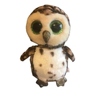 Ty Beanie Boos Owlette the Owl Plush Stuffed Animal Green‎ Glitter Eyes